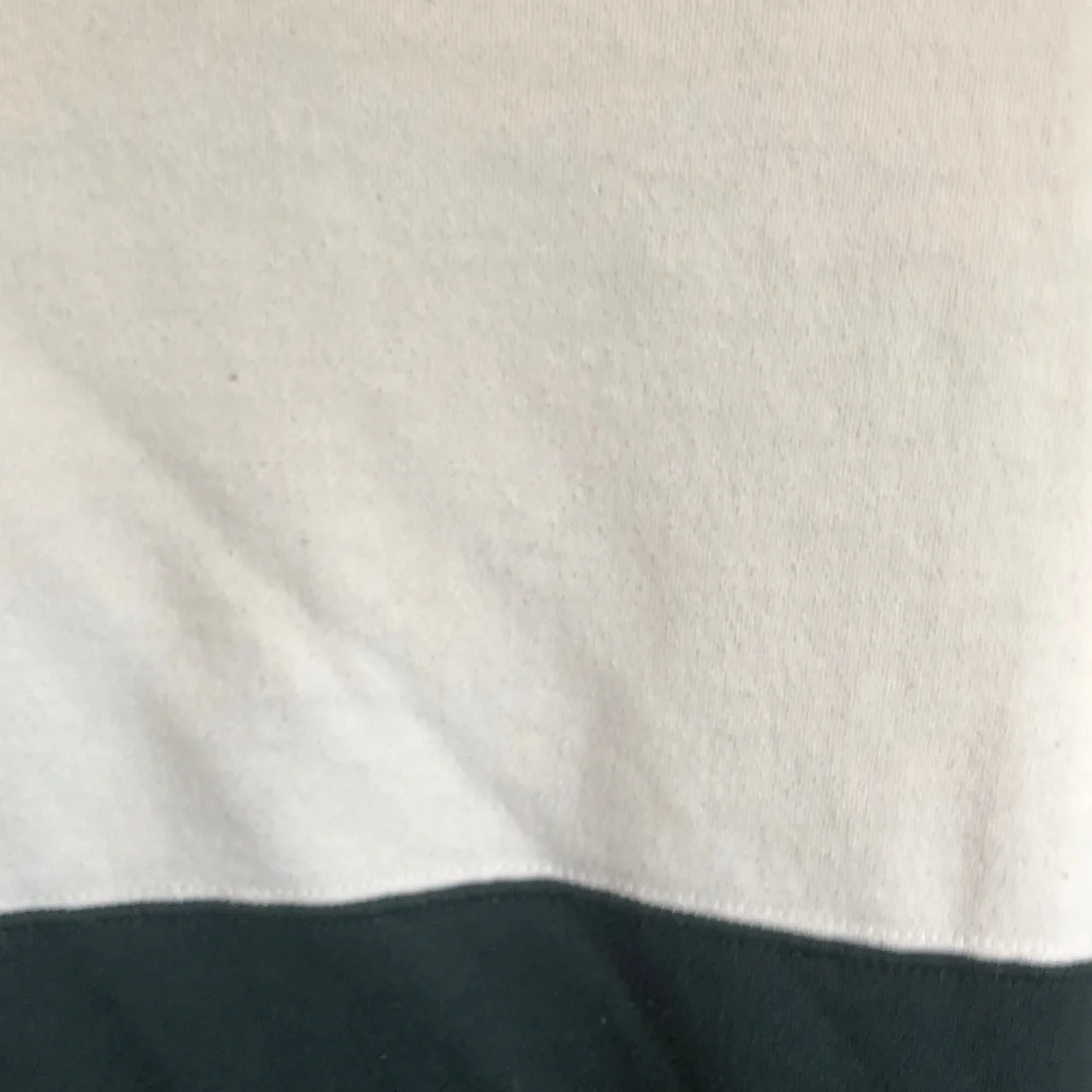 Men's Two-Tone White and Dark Green Sweater Henley
